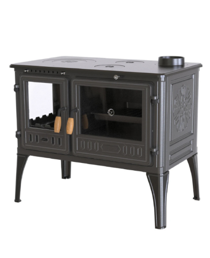 HOŞSEVEN 8025 C DÖKÜM KUZİNELİ ODUN SOBASI Yan Camlı